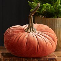 Large Velvet Pumpkin Harvest, Fall Wedding Centerpiece, Modern Rustic Decor, Shabby Chic Mantle Than | Etsy (US)