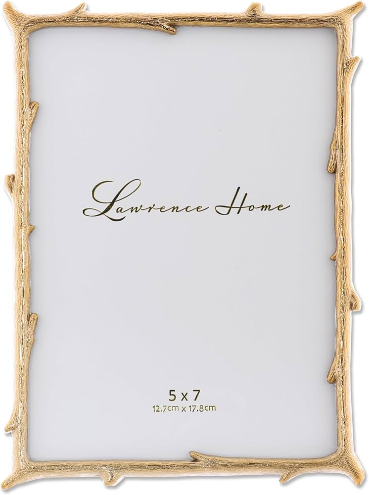 Lawrence Frames 712557 5x7 Gold Metal Natural Branch Design Picture Frame | Amazon (US)