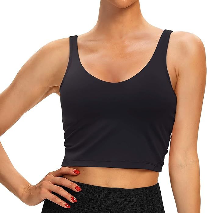 Peliwan Sports Bra for Women - Padded Bra Yoga Crop Tank Tops Fitness Workout Running | Amazon (US)