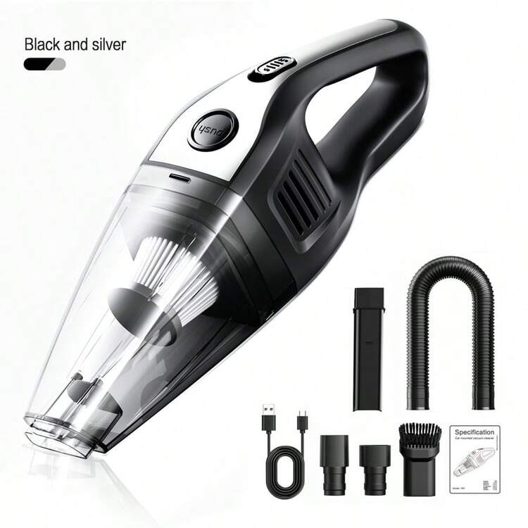CascadeVac 2000mAh Portable Handheld Vacuum Cleaner, Strong Suction USB Rechargeable Mini Vacuum Cleaner With Multiple Accessories, Suitable For Car, Home, Office And Crevices | SHEIN