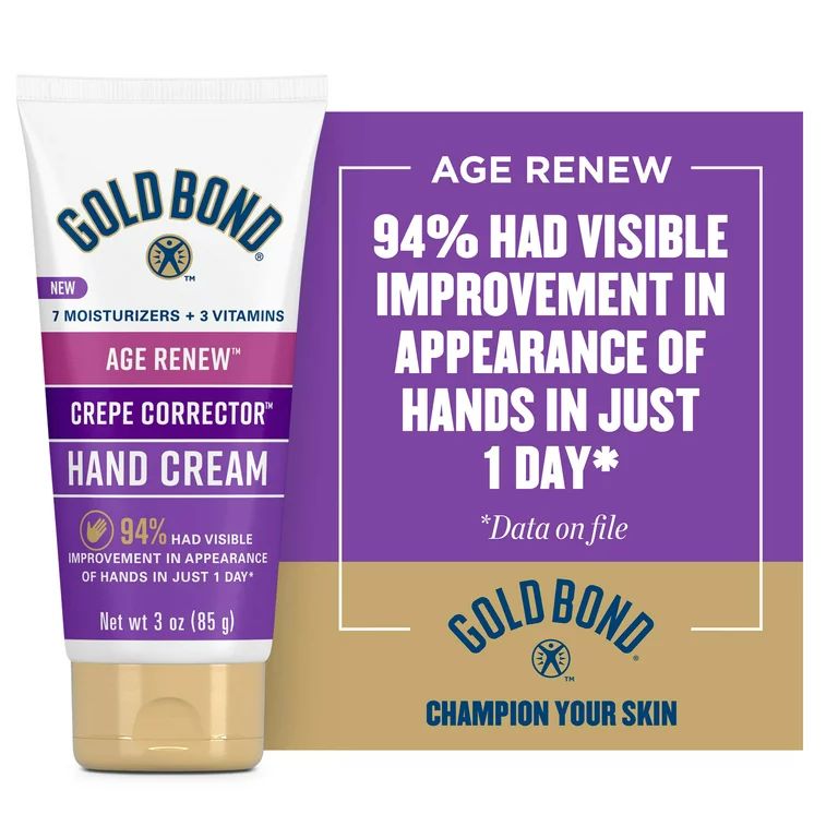 Gold Bond Age Renew Crepe Corrector Hand Cream, Replenishing & Smoothing Formula, 3 oz. | Walmart (US)