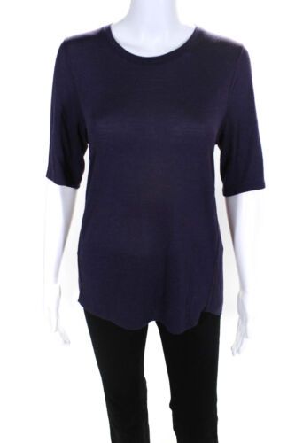 Vince Womens Short Sleeve Scoop Neck Lightweight Tee Shirt Purple Size Small  | eBay | eBay US