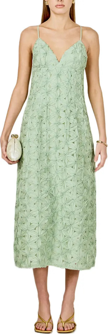 Textured Floral Midi Dress | Nordstrom
