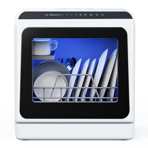 Simzlife Portable  Countertop Dishwasher with 5-Liter Built-in Water Tank and Air-Dry Function, 5... | Walmart (US)
