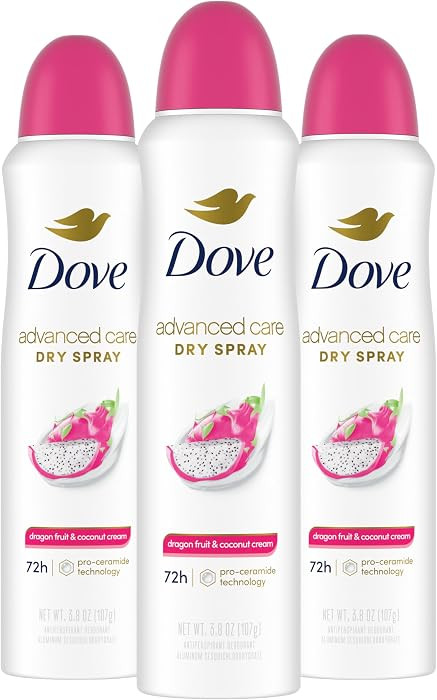 Dove Advanced Care Antiperspirant Deodorant Spray for Women 3 Pack Dragon Fruit & Coconut Cream 7... | Amazon (US)