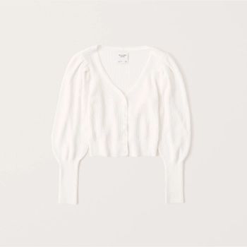 Puff Sleeve Cropped Cardigan | Abercrombie & Fitch (US)