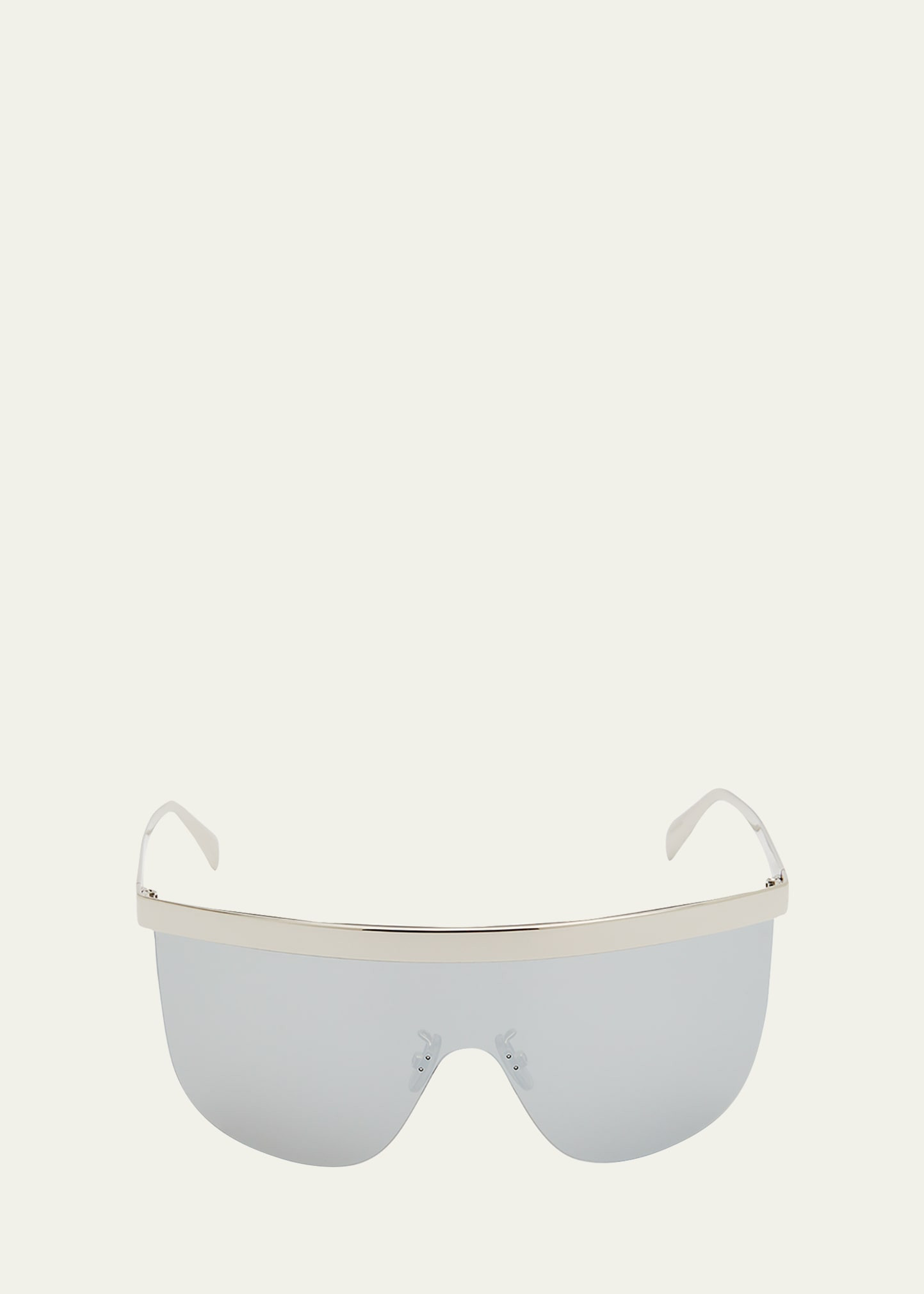 Men's Moon Mirror Lens Metal Shield Sunglasses | Bergdorf Goodman