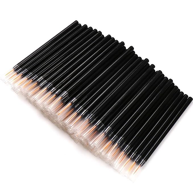 TygoMall 100pcs Disposable Eyeliner Brushes With Covers On the Hair Beauty Makeup Tools Wand Appl... | Amazon (US)