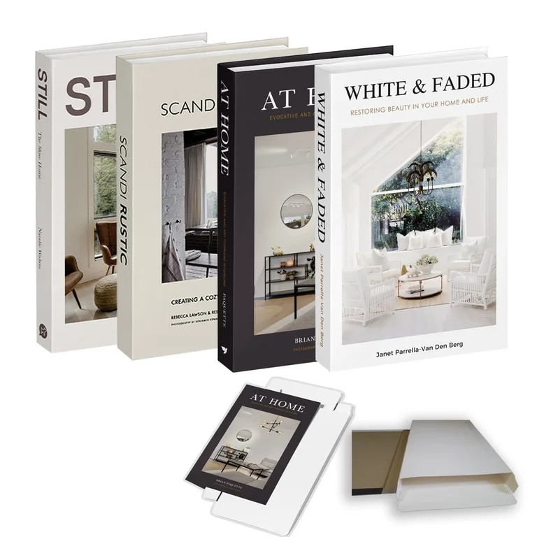 4 Pack Decorative Faux Books Set for Home Aesthetic - Luyseyha Fake Hollow Books Decor for Booksh... | Walmart (US)