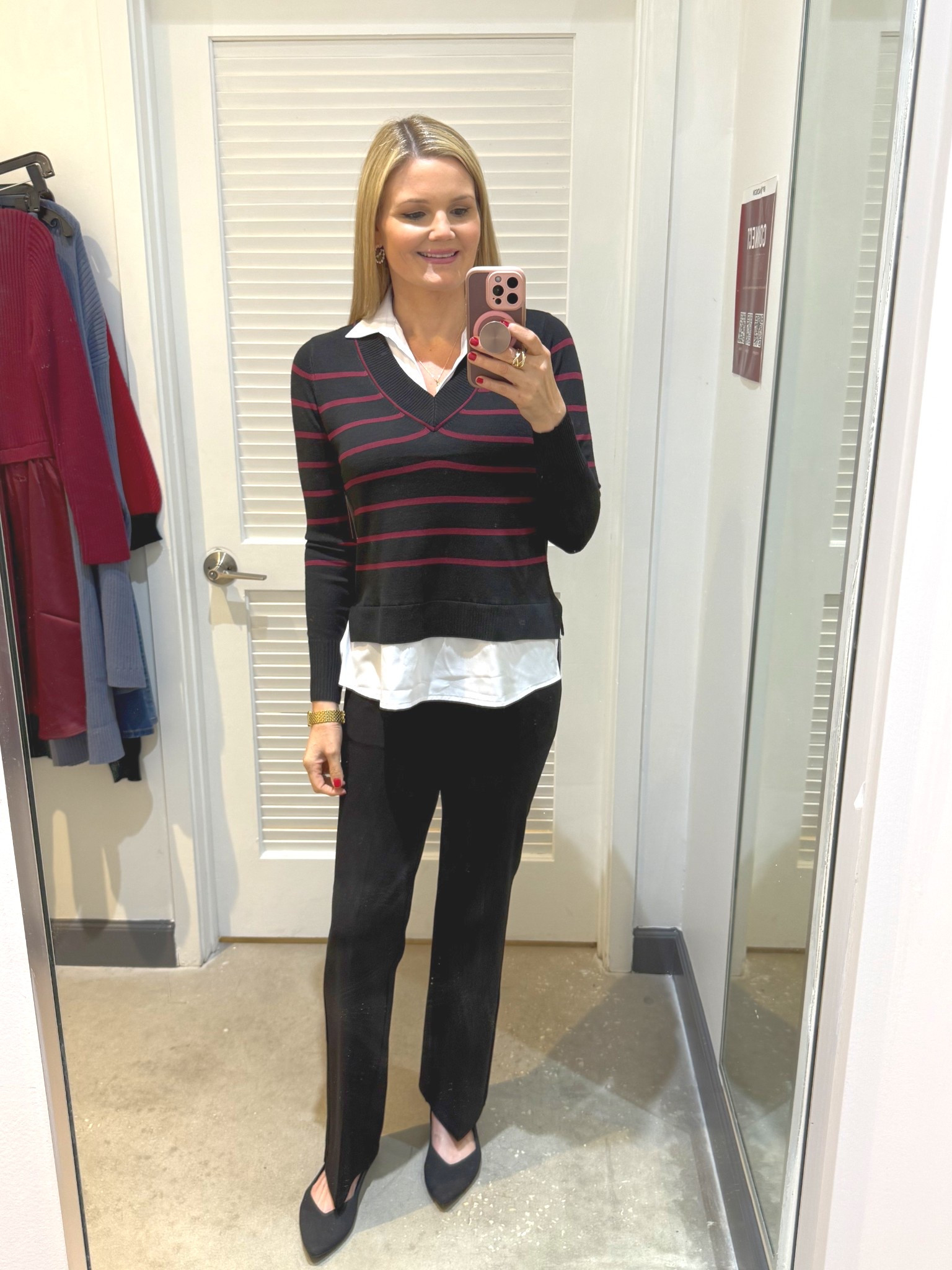 Workwear! Classic black pants that pull on (no buttons!) and two-in-one top!

#LTKOver40 #LTKWorkwear #LTKSaleAlert