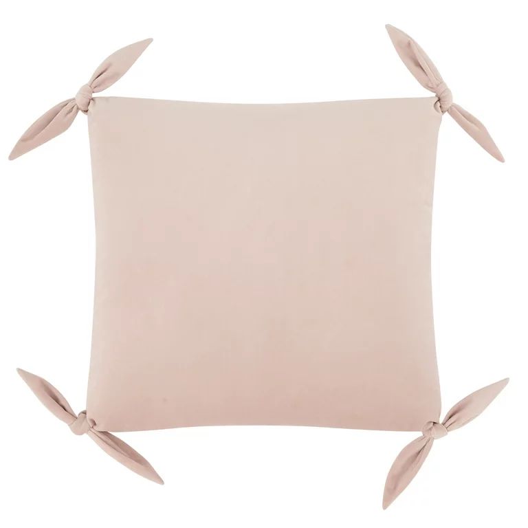 My Texas House Phillipa Solid Dutch Velvet Decorative Pillow Cover, 20" x 20", Blush - Walmart.co... | Walmart (US)