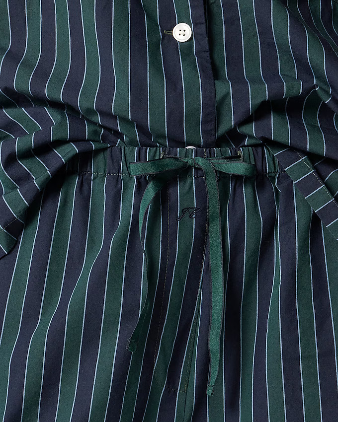 Cotton poplin long-sleeve pajama pant set in peppermint stripe | J. Crew US