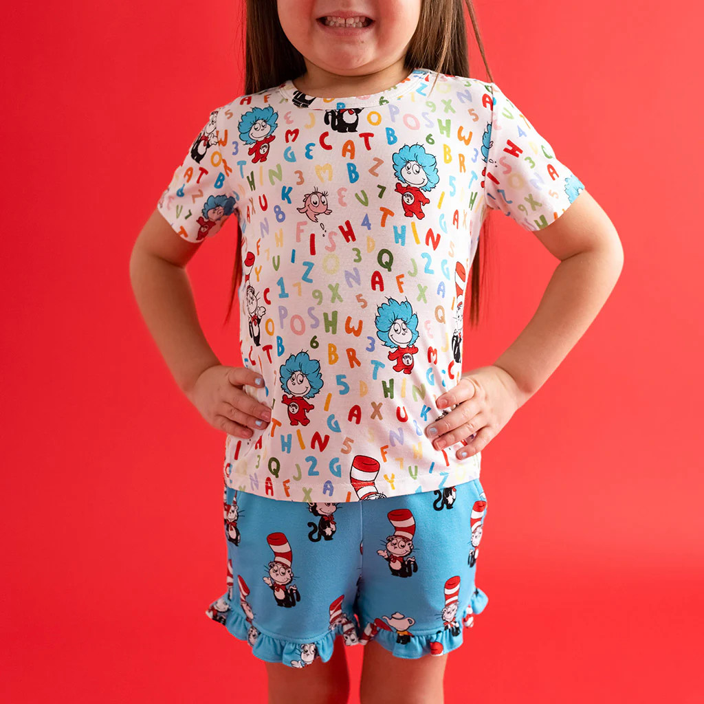 Cat in the Hat White Short Sleeve Dr. Seuss Good Fun Classic Tee | Posh Peanut® | Posh Peanut