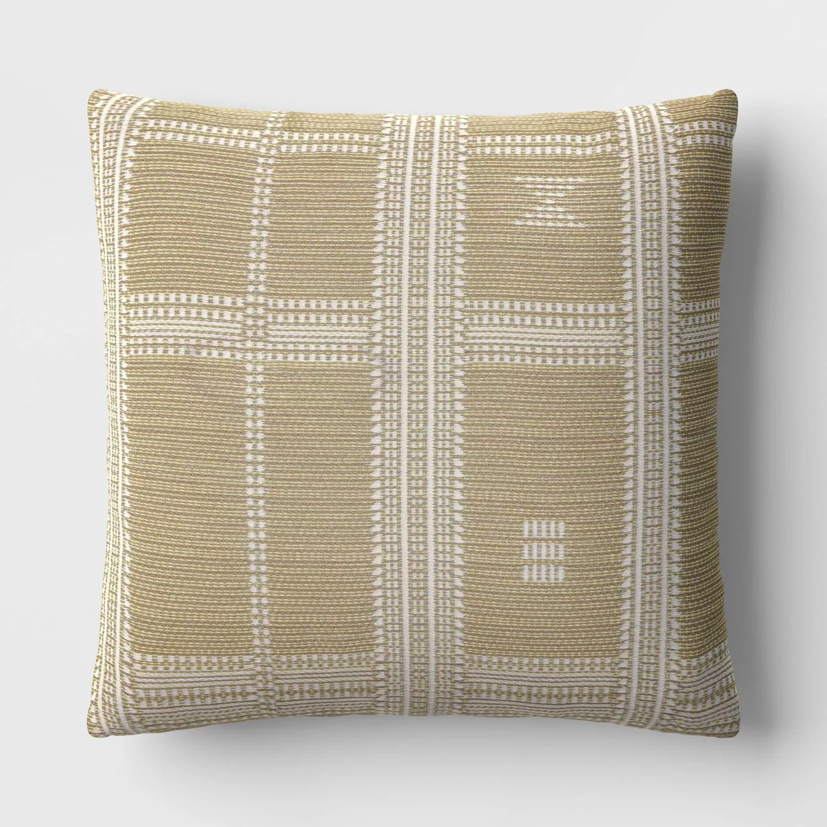 18"x18" Textural Woven Plaid Square Outdoor Throw Pillows Sage Green - Threshold™ | Target
