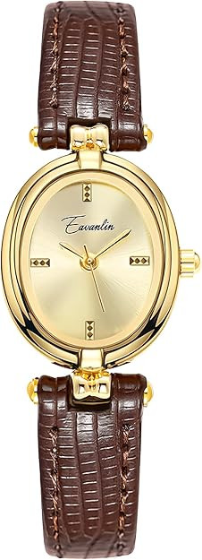 Womens Fashion Small Gold Oval Quartz Watches Vintage Leather Band Waterproof Luxury Casual Ladie... | Amazon (US)