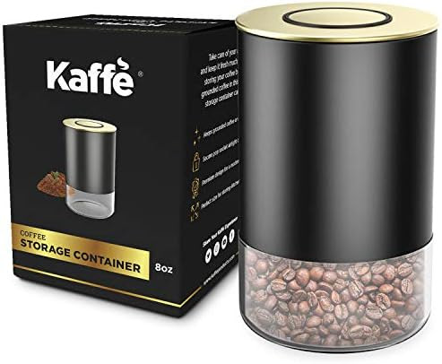 Glass Storage Coffee Container by Kaffe - BPA Free Stainless Steel Canister with Airtight Lid (8o... | Amazon (US)