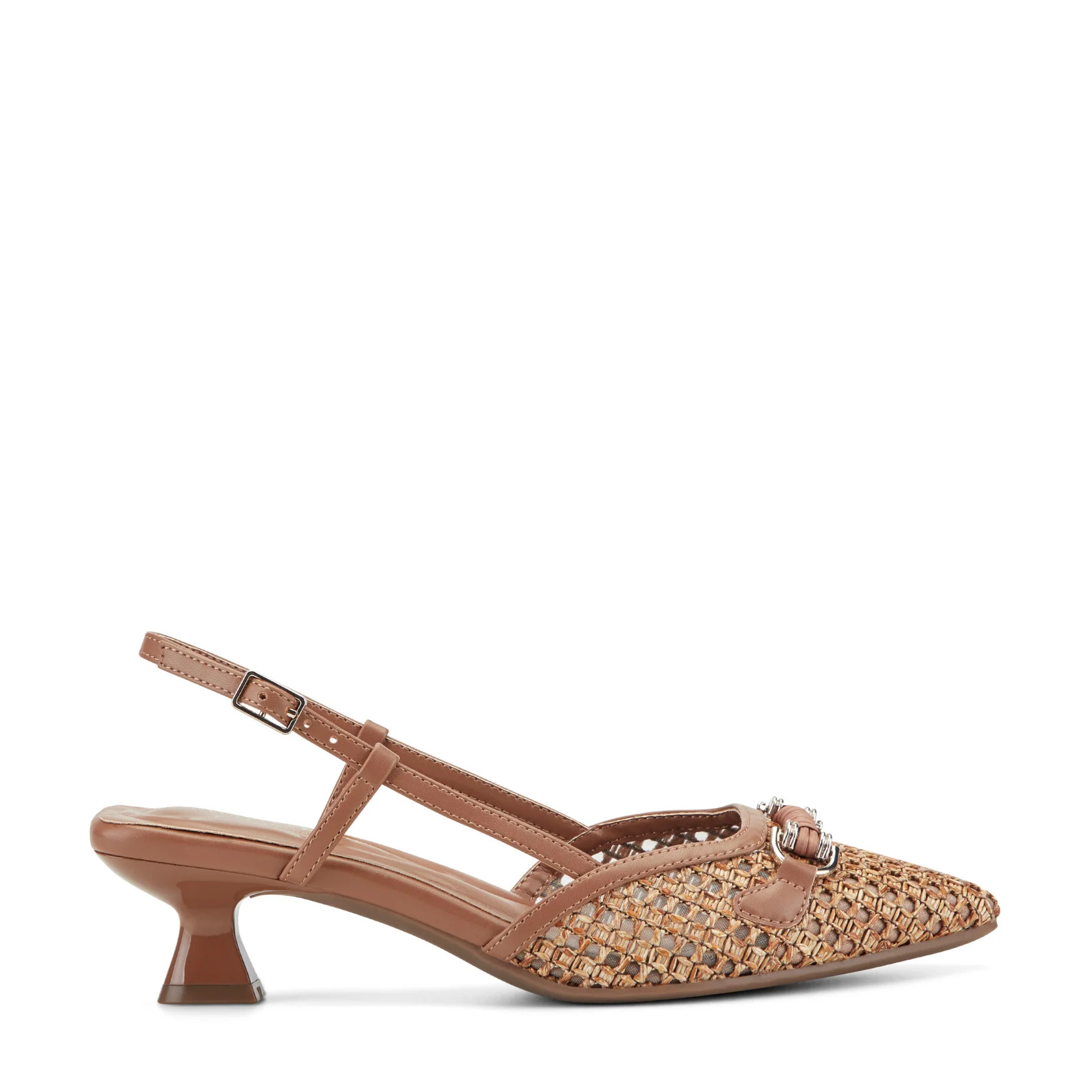 Women's Hetty Slingback Dress Pumps - Medium Brown/Raffia | Easy Spirit | Easy Spirit