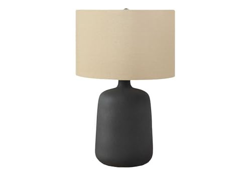 Monarch Specialties I 9635 LightingTable Lamp, Black Ceramic, Beige Shade, Contemporary | Amazon (CA)