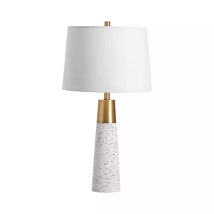 New! White Stone Speckled Table Lamp | Kirkland's Home