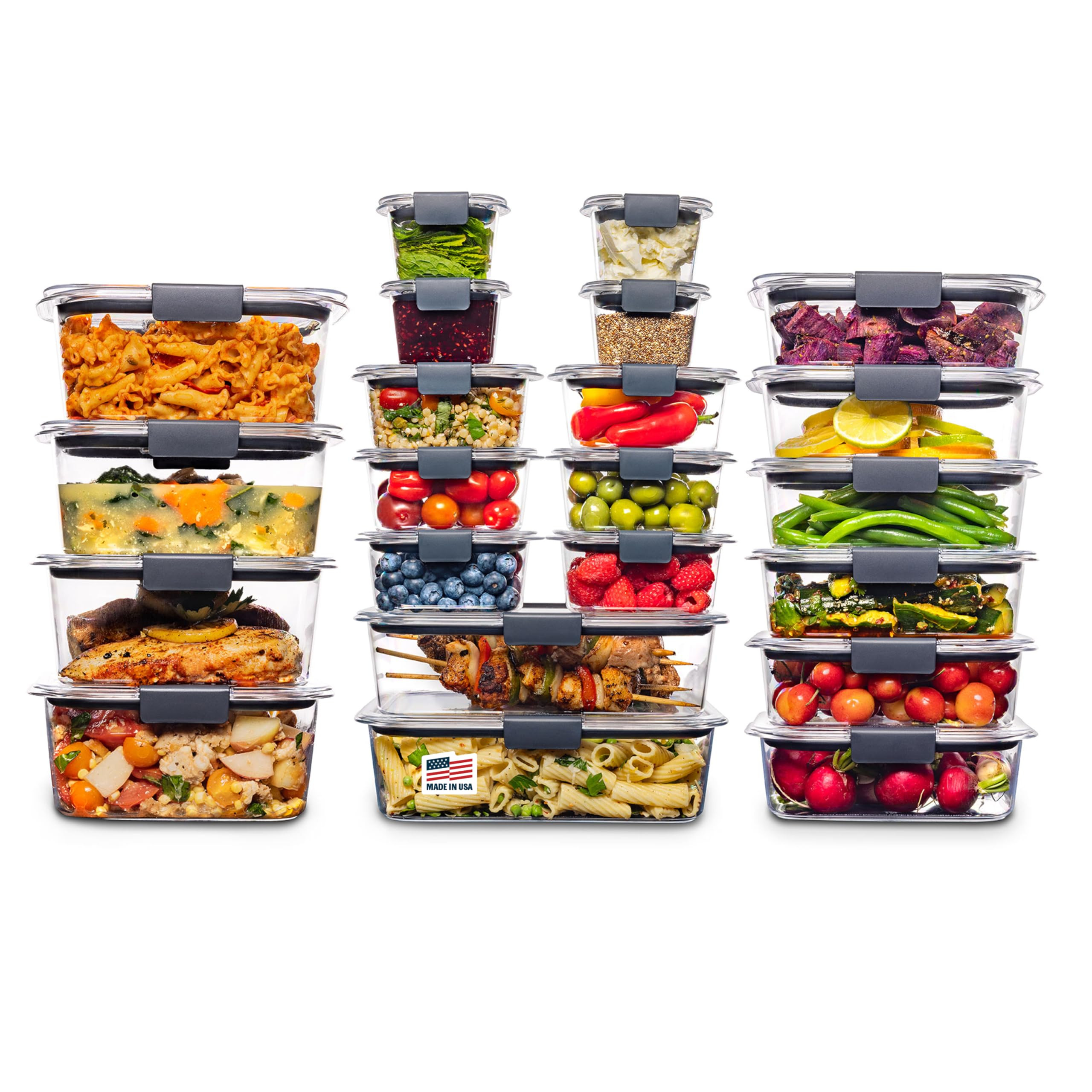 Rubbermaid Brilliance BPA Free 44-Piece Food Storage Containers Set Airtight Leak-Proof with Lids... | Amazon (US)