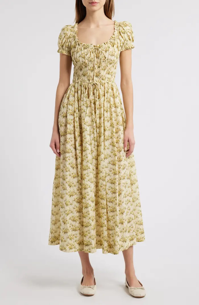 Ashlynn Floral Organic Cotton Voile Midi Dress | Nordstrom