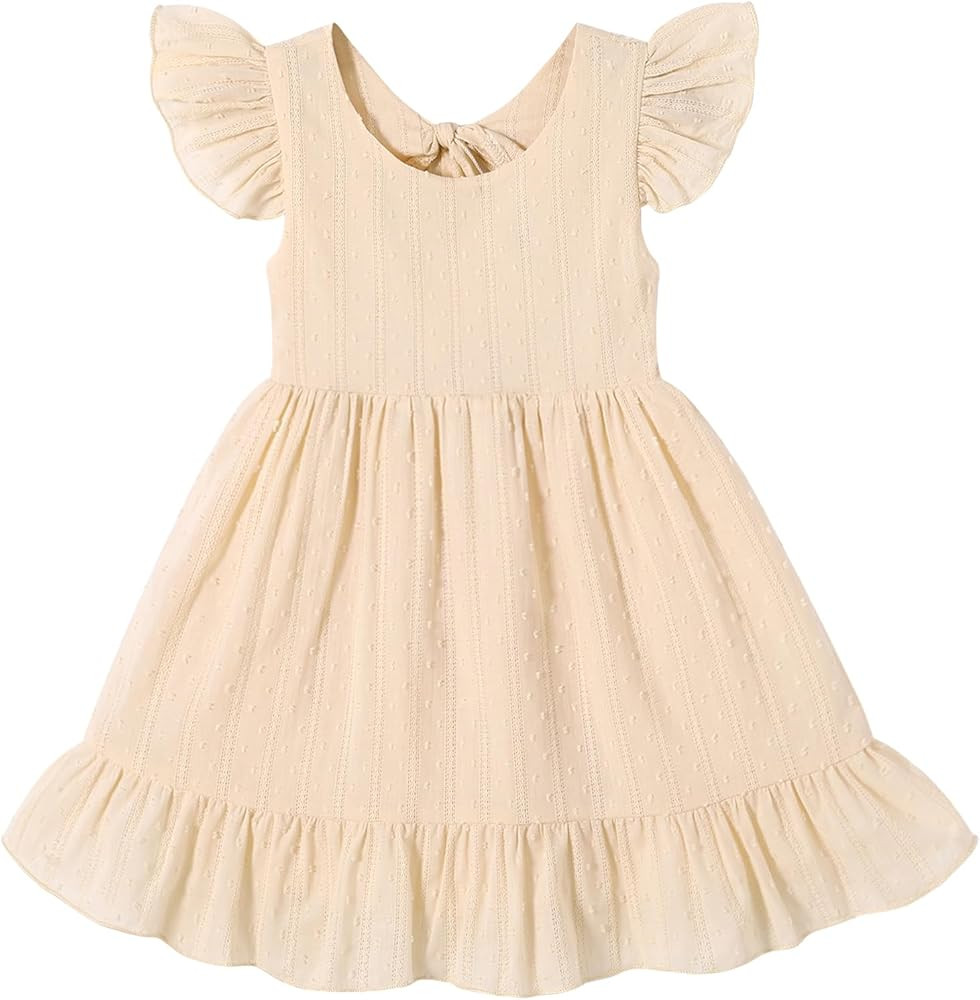 Toddler Girl Summer Dress Outfits Backless Bow Family Photo Sundress Dresses Clothes for Baby Gir... | Amazon (US)