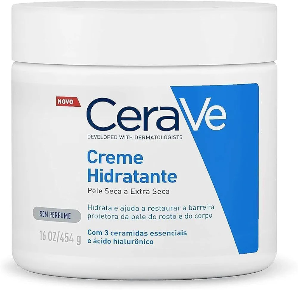CeraVe, Creme Hidratante Corporal, com textura Cremosa e Ácido Hialurônico, 454g, embalagem var... | Amazon (BR)