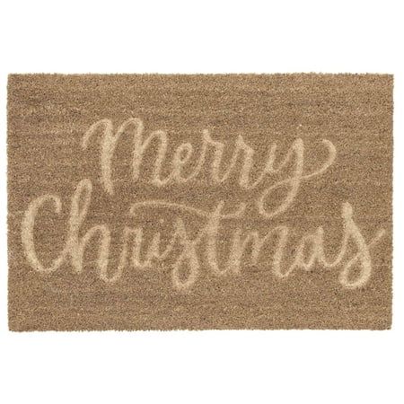 My Texas House Merry Christmas Embossed Outdoor Coir Doormat Natural 30 x 48 | Walmart (US)