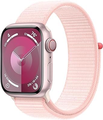 Apple Watch Series 9 [GPS + Cellular 41mm] Smartwatch with Pink Aluminum Case with Pink Sport Loo... | Amazon (US)