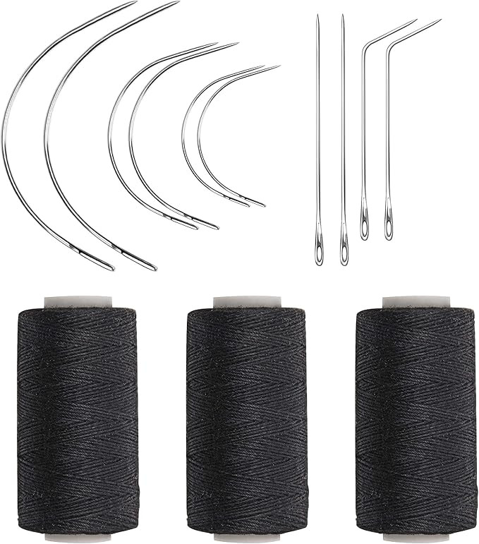Ryalan Weaving Needle Combo Deal Black Thread with 10pcs Needle for Making Wig Sewing Hair Weft H... | Amazon (US)