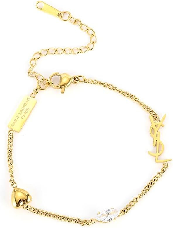 Luxury Bracelet for Women, 18K gold-plated monogram Starter Bracelet Exquisite monogram interwove... | Amazon (US)