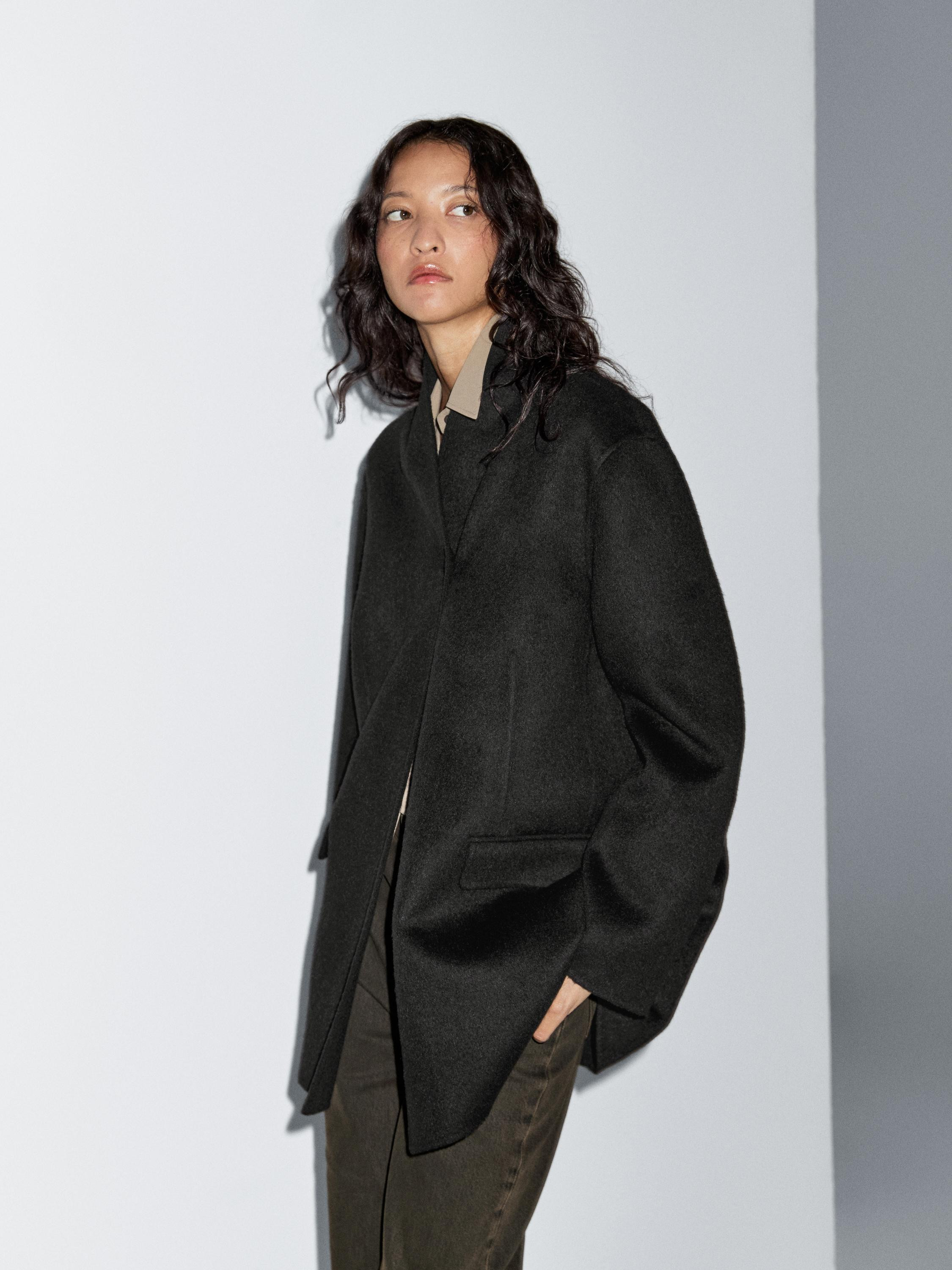 Wool blend high neck coat | Massimo Dutti PT