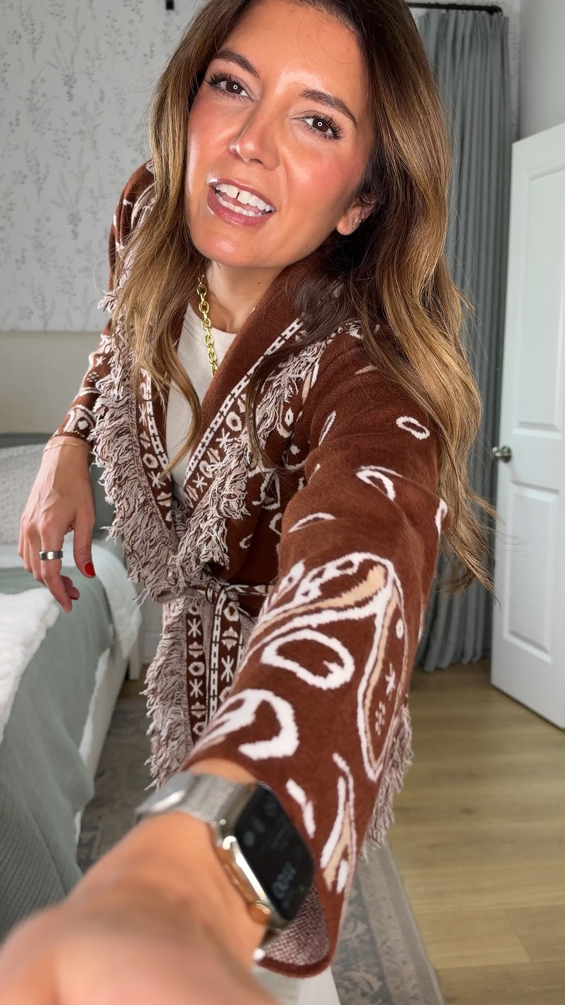 This bandana cardigan!! So cute and cozy! Plus, Levi’s on sale!! I’m 5’7” in a 27x32 jeans, small sweater. Boots also on sale!

#LTKOver40 #LTKTall #LTKSaleAlert