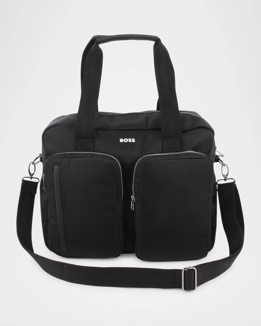 BOSS Changing Bag W/ Silicone Logo-Print | Neiman Marcus