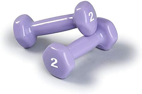 Dumbbells Hand Weights Set of 2 - Vinyl Coated Exercise & Fitness Dumbbell for Home Gym Equipment... | Amazon (US)