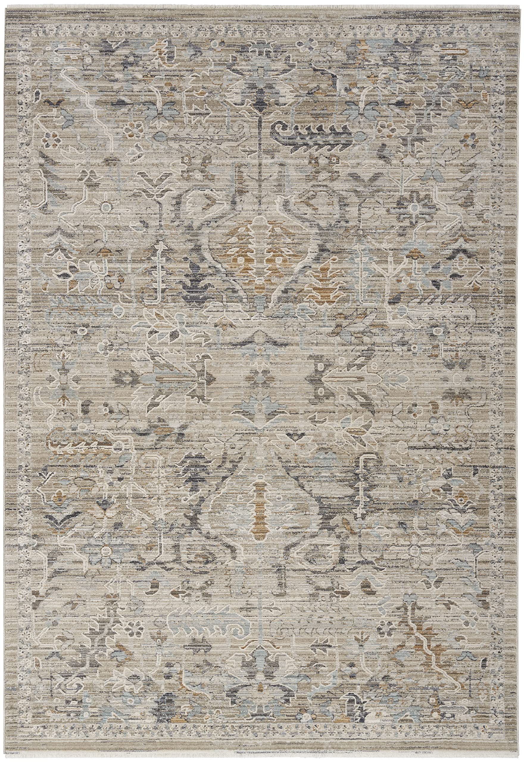 Nourison Nyle Bohemian Ivory Taupe 5'3" x 7'10" Area -rug, Easy -cleaning, Non Shedding, Bed Room, Living Room, Dining Room, Kitchen (5x8) | Amazon (US)