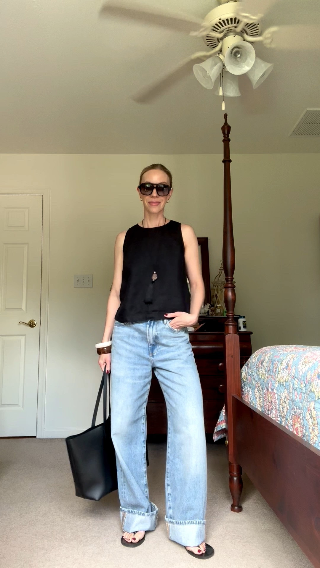 Transitional outfit, summer to fall, linen tank, @Zara cuffed baggy jeans, over 40 outfit

#LTKSeasonal #LTKOver40 #LTKSaleAlert