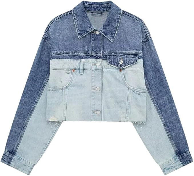 Dvbfufv Women Denim Jacket Women Short Bomber Jacket Woman Long Sleeve Oversize Jackets Women Str... | Amazon (US)
