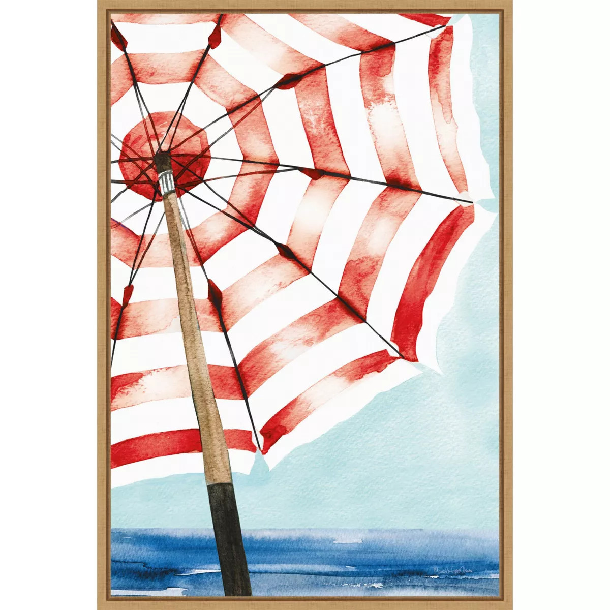 Amanti Art Surf and Sun I Red by Mercedes Lopez Charro Framed Canvas Wall Art | Target
