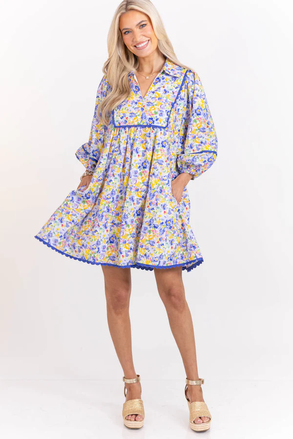 Gracefully Yours Blue Watercolor Dress | The Mint Julep Boutique