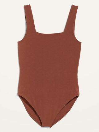Fitted Sleeveless Square-Neck Bodysuit for Women | Old Navy (US)