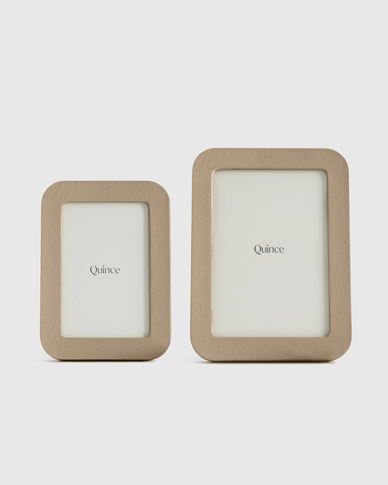 Quince | Shagreen Leather Picture Frames in Grey, Size Smallet: 4x6, 5x7 | Quince