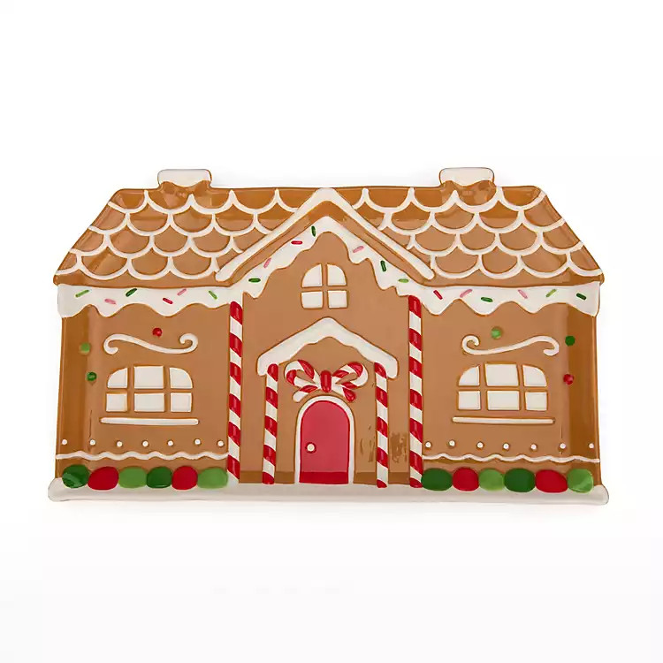 Gingerbread House Bow Serving Platter | Kirklands