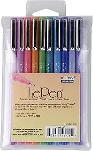Uchida of America Le Pen .3mm Sets Bright 10pc Art Supplies, 10 Count | Amazon (US)