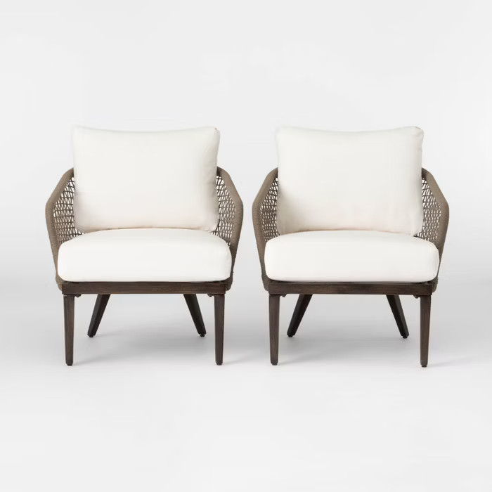 Risley 2pk Oversized Rope Patio Club Chair - Linen - Project 62™ | Target