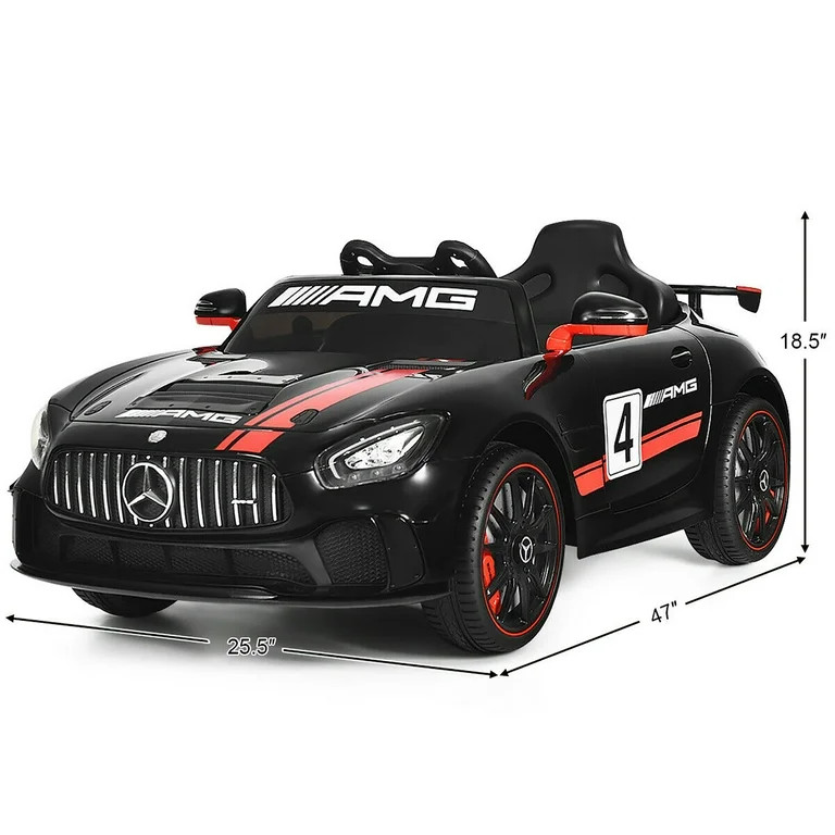 Costway 12V Mercedes Benz AMG Licensed Kids Ride On Car with 2.4G Remote Control Black | Walmart (US)