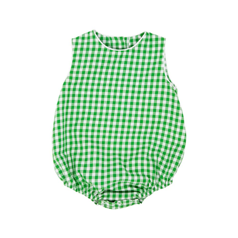 Benjamin Bubble - Kiawah Kelly Green Gingham with Worth Avenue White | The Beaufort Bonnet Company