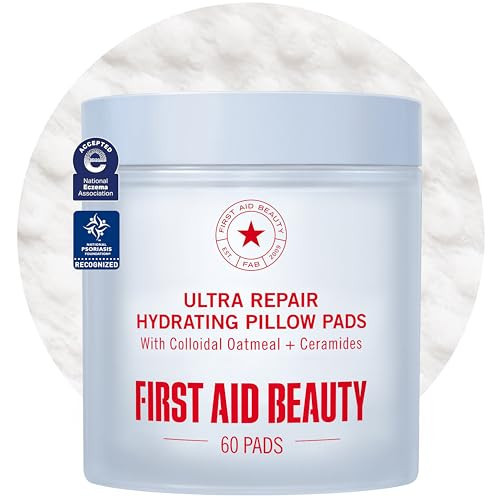 First Aid Beauty Ultra Repair Hydrating Pillow Pads - Soothing & Hydrating Face Pads with Colloidal Oatmeal & Ceramides, for Dry & Sensitive Skin, 60-Count | Amazon (US)