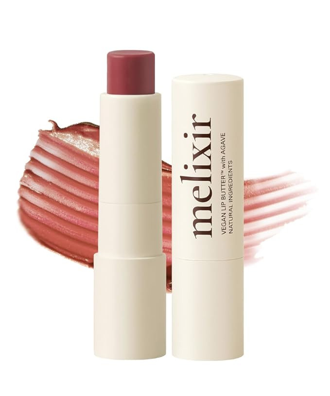 Melixir Vegan Lip Butter #02 Nudy Rose, Hydrating Tinted Lip Balm Stick, Bee-Free, Petrolatum-Fre... | Amazon (US)
