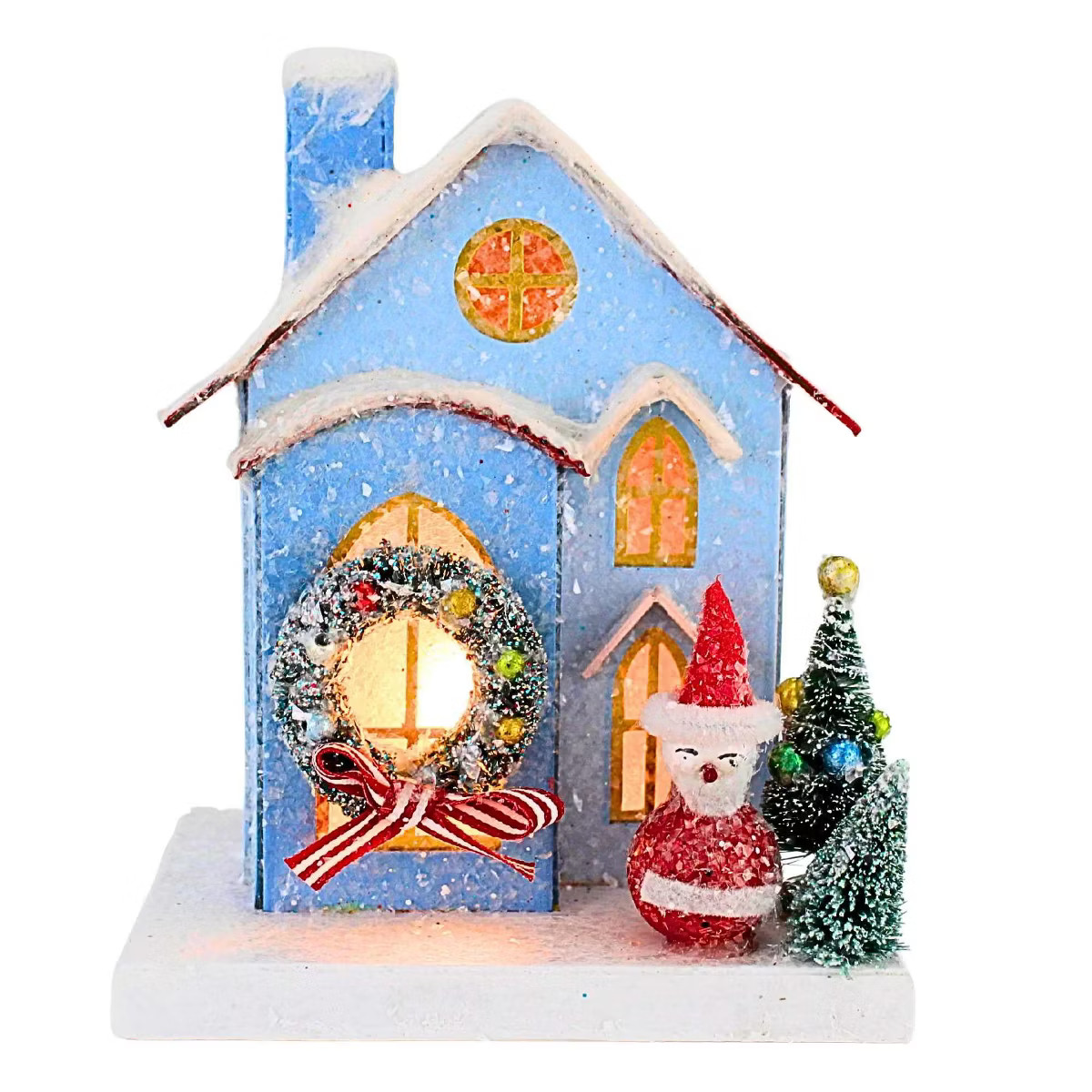 Cody Foster 7.0 Inch Petite Blue House Christmas Putz House , Christmas Decor Putz Santa (1PC) | Target